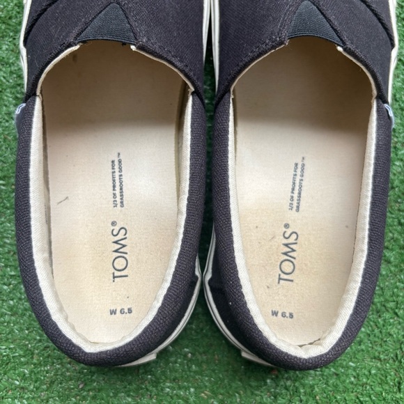 TOMS Alpargata Fenix Slip On Mens Black Canvas Casual Shoes Size W 6.5 - Picture 5 of 7